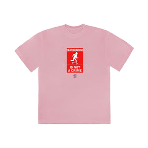 Travis Scott x Nike SB Skating is not a crime Tee pink, Clothing- re:store-melbourne-Travis Scott