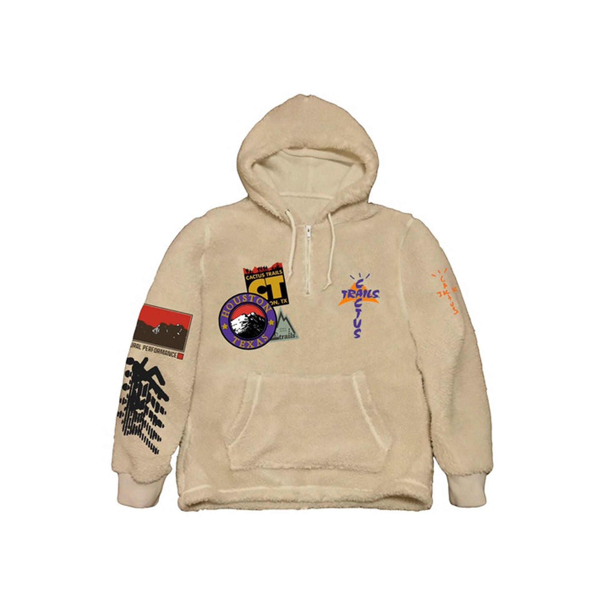 Travis Scott Cactus Trails Half-Zip Sherpa Hoodie Natural, Clothing- re:store-melbourne-Travis Scott