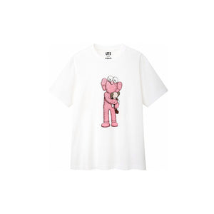 KAWS x Uniqlo Pink BFF Tee -White, Clothing- dollarflexclub